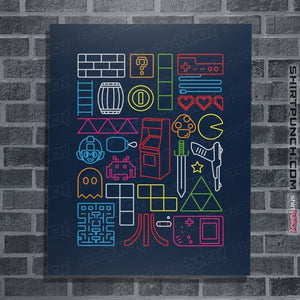 Daily_Deal_Shirts Posters / 4"x6" / Navy Nostalgic Doodles