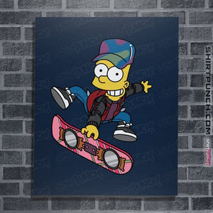 Daily_Deal_Shirts Posters / 4"x6" / Navy Bart To The Future