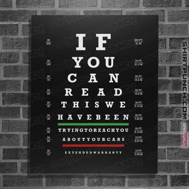 Secret_Shirts Posters / 4"x6" / Black Snellen Warranty