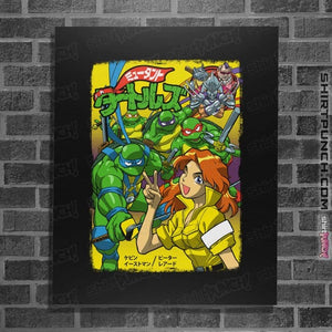 Daily_Deal_Shirts Posters / 4"x6" / Black Turtles Japan