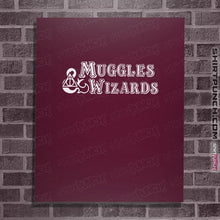 Load image into Gallery viewer, Secret_Shirts Posters / 4&quot;x6&quot; / Maroon Muggles And Wizards
