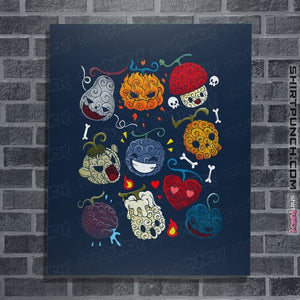 Daily_Deal_Shirts Posters / 4"x6" / Navy Halloween Fruit