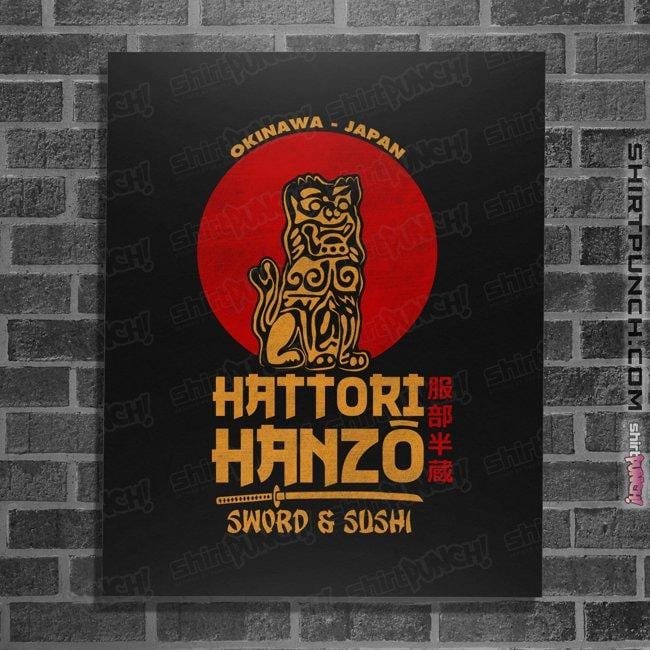Shirts Posters / 4"x6" / Black Hattori Hanzo