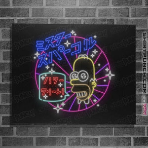 Daily_Deal_Shirts Posters / 4"x6" / Black Neon Mr. Sparkle