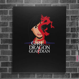 Shirts Posters / 4"x6" / Black The Girl With The Dragon Guardian
