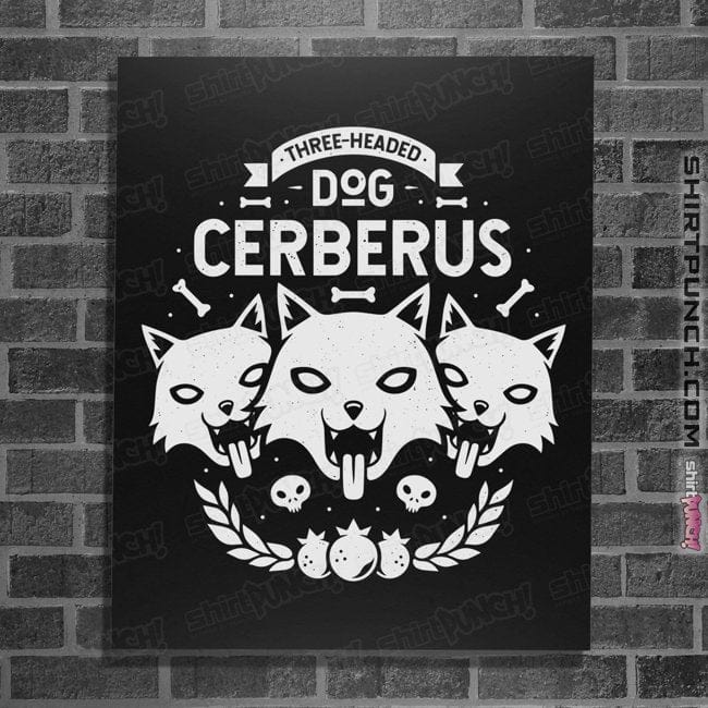 Shirts Posters / 4"x6" / Black Three-headed Dog