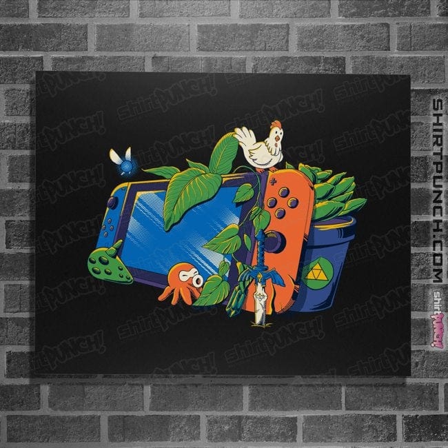 Daily_Deal_Shirts Posters / 4"x6" / Black Triforce Adventure