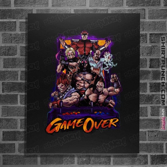 Daily_Deal_Shirts Posters / 4"x6" / Black Fighting Game Over