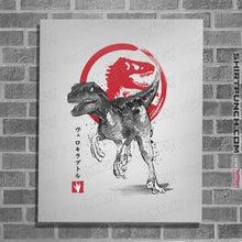 Load image into Gallery viewer, Secret_Shirts Posters / 4&quot;x6&quot; / White Velociraptor Sumi-E
