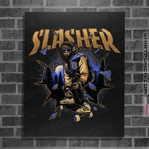 Daily_Deal_Shirts Posters / 4"x6" / Black Wolf Slasher