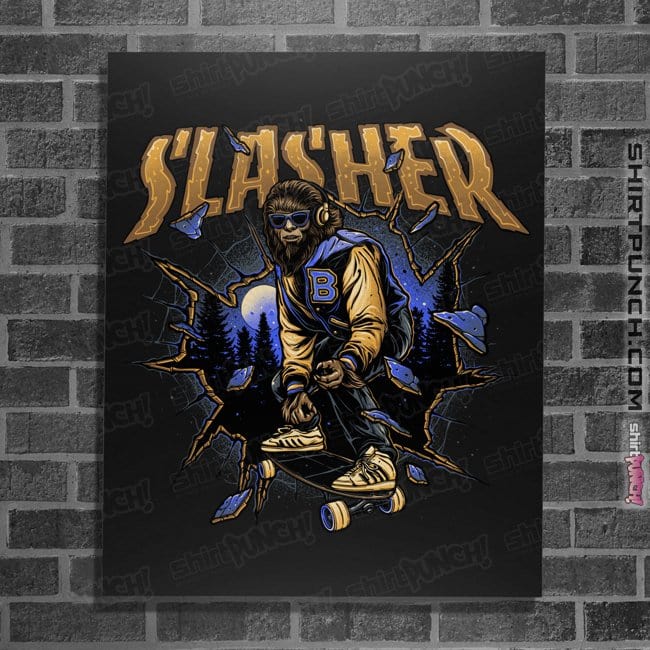Daily_Deal_Shirts Posters / 4"x6" / Black Wolf Slasher