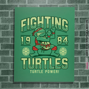 Shirts Posters / 4"x6" / Irish Green Fighting Turtles