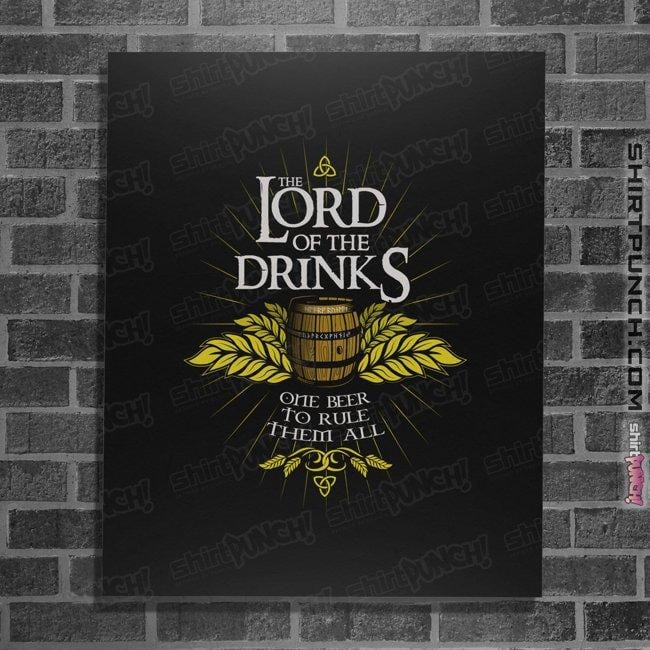 Shirts Posters / 4"x6" / Black The Lord Of The Drinks