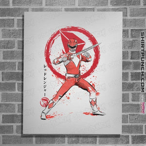 Daily_Deal_Shirts Posters / 4"x6" / White Red Ranger Sumi-e