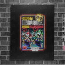 Load image into Gallery viewer, Shirts Posters / 4&quot;x6&quot; / Black Neon Mario
