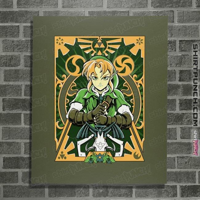 Daily_Deal_Shirts Posters / 4"x6" / Military Green Ocarina Link