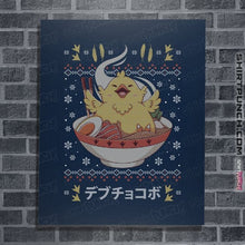 Load image into Gallery viewer, Shirts Posters / 4&quot;x6&quot; / Navy Fat Chocobo Ramen Christmas Sweater
