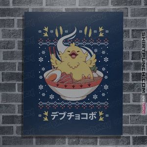 Shirts Posters / 4"x6" / Navy Fat Chocobo Ramen Christmas Sweater