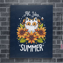 Load image into Gallery viewer, Daily_Deal_Shirts Posters / 4&quot;x6&quot; / Navy Summer Kitten Sniffles
