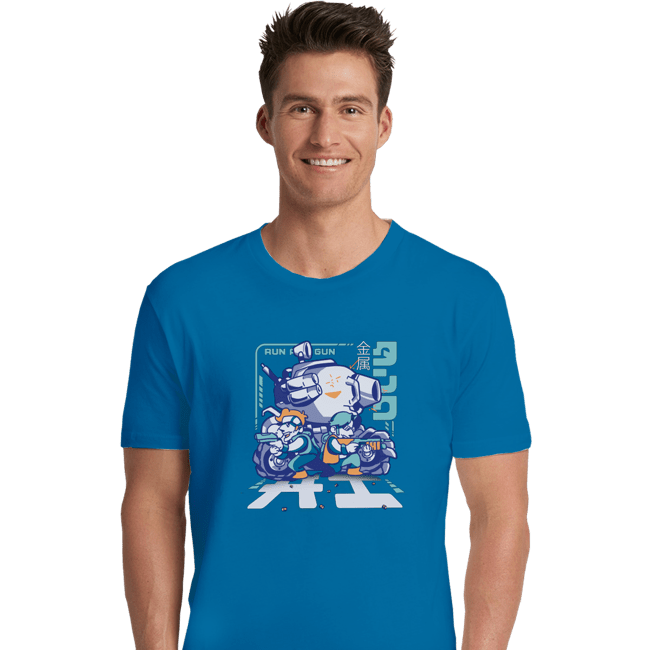 Shirts Premium Shirts, Unisex / Small / Sapphire Run And Gun