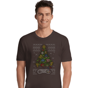 Shirts Premium Shirts, Unisex / Small / Dark Chocolate A Classic Gamers Christmas