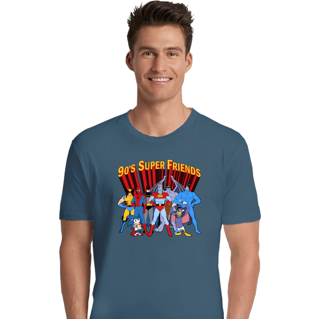 Secret_Shirts Premium Shirts, Unisex / Small / Indigo Blue 90's Super Friends