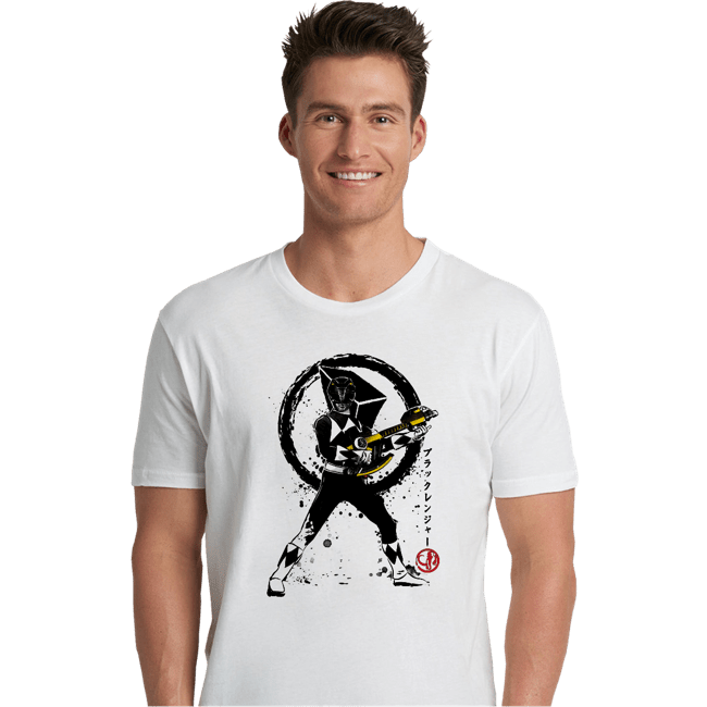 Shirts Premium Shirts, Unisex / Small / White Black Ranger Sumi-e