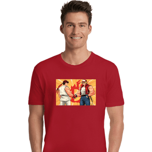 Shirts Premium Shirts, Unisex / Small / Red Famous Handshake