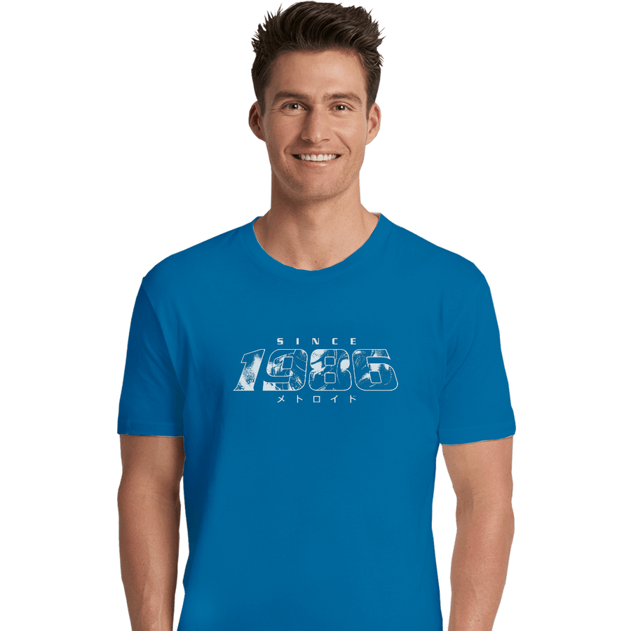 Shirts Premium Shirts, Unisex / Small / Sapphire Metroid 1986