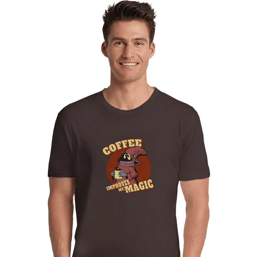 Shirts Premium Shirts, Unisex / Small / Dark Chocolate Coffee Improves My Magic
