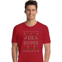 Load image into Gallery viewer, Shirts Premium Shirts, Unisex / Small / Red OK Boomer Ugly Christmas Sweater
