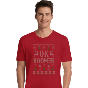 Shirts Premium Shirts, Unisex / Small / Red OK Boomer Ugly Christmas Sweater