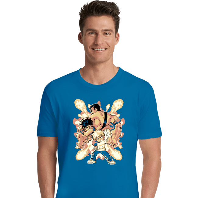 Shirts Premium Shirts, Unisex / Small / Sapphire Final Fight Heroes