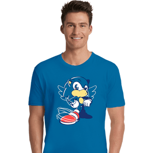 Shirts Premium Shirts, Unisex / Small / Sapphire Waiting Hedgehog