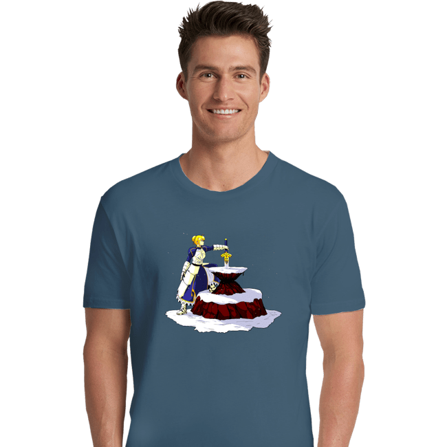 Shirts Premium Shirts, Unisex / Small / Indigo Blue Saber In The Stone