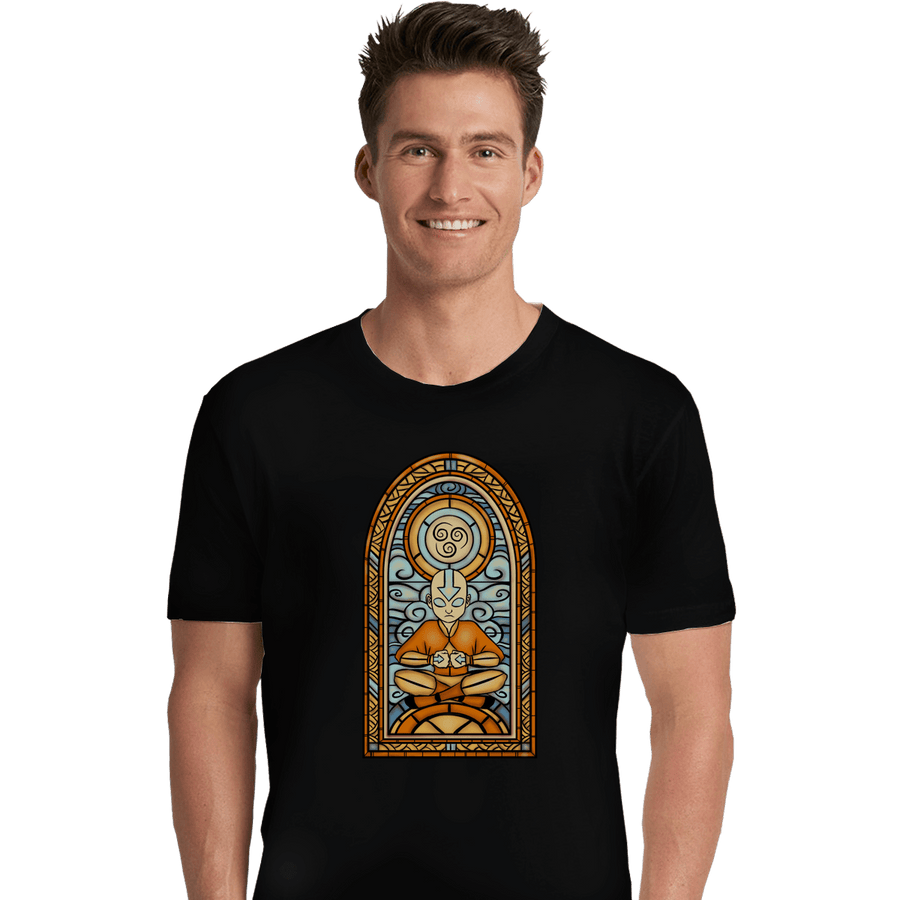 Shirts Premium Shirts, Unisex / Small / Black Stained Glass Aang