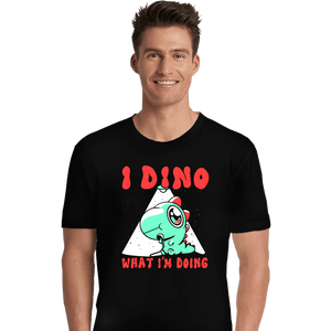 Shirts Premium Shirts, Unisex / Small / Black Confused Dino