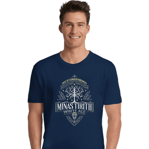 Shirts Premium Shirts, Unisex / Small / Navy Minas Tirith White Ale