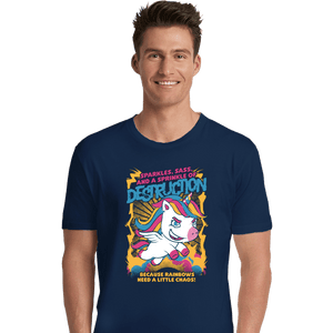 Secret_Shirts Premium Shirts, Unisex / Small / Navy Unicorn Rainbows Destruction
