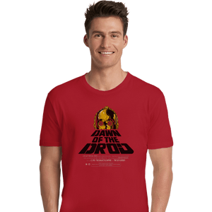 Shirts Premium Shirts, Unisex / Small / Red Dawn Of The Droid
