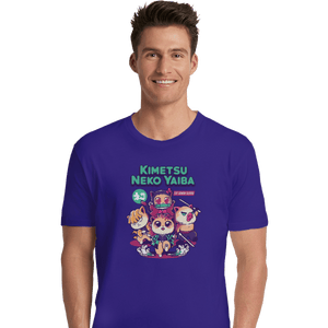 Shirts Premium Shirts, Unisex / Small / Violet Kimetsu Neko Yaiba