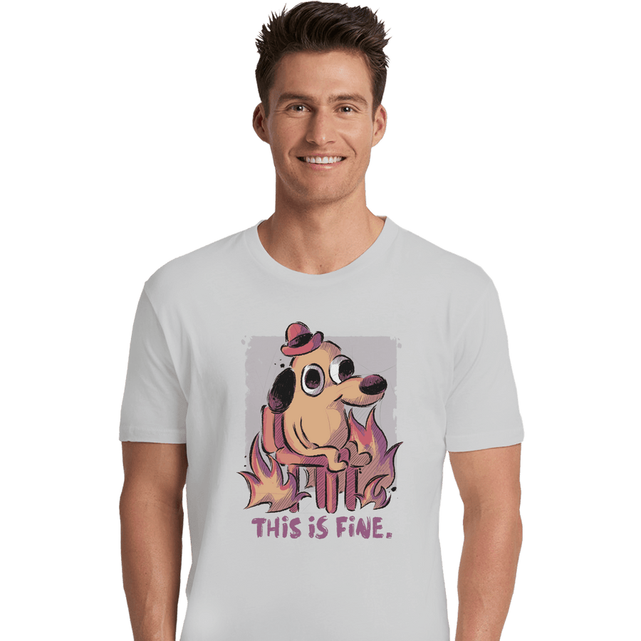 Shirts Premium Shirts, Unisex / Small / White This Is Fine