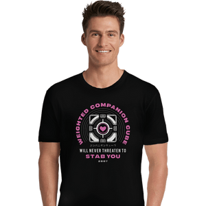 Shirts Premium Shirts, Unisex / Small / Black Companion Cube Emblem