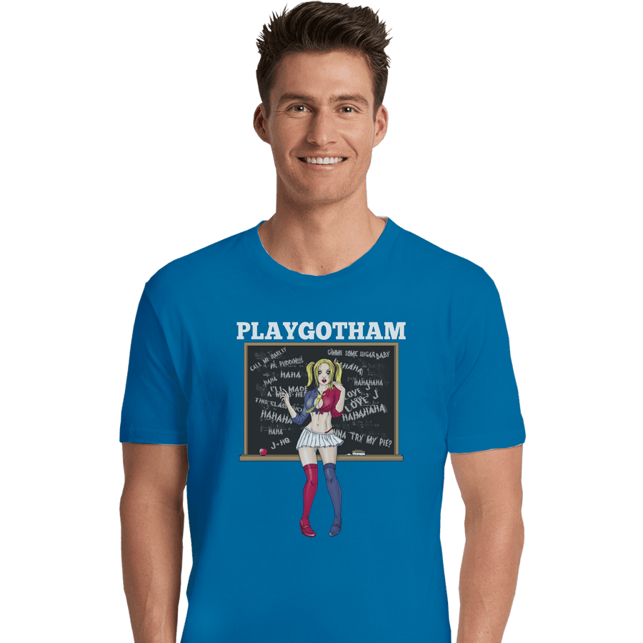 Shirts Premium Shirts, Unisex / Small / Sapphire Playgotham Harley