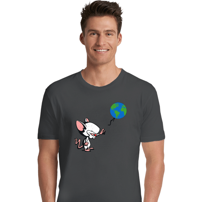 Daily_Deal_Shirts Premium Shirts, Unisex / Small / Charcoal Mouse With World