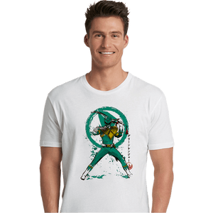 Daily_Deal_Shirts Premium Shirts, Unisex / Small / White Green Ranger Sumi-e