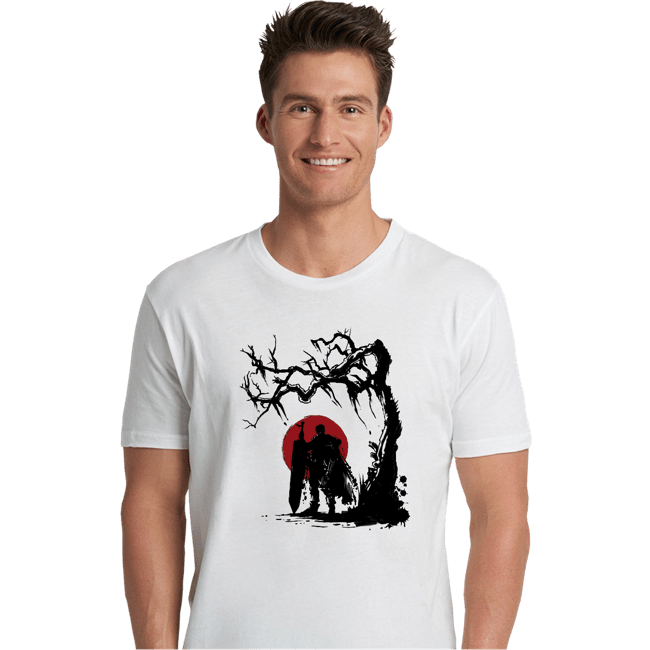 Shirts Premium Shirts, Unisex / Small / White Black Swordsman Under The Sun