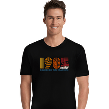 Load image into Gallery viewer, Shirts Premium Shirts, Unisex / Small / Black 1985 DeLorean Time Machine

