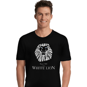 Shirts Premium Shirts, Unisex / Small / Black White Lion