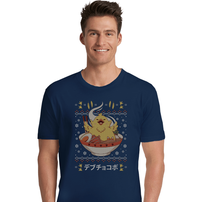 Shirts Premium Shirts, Unisex / Small / Navy Fat Chocobo Ramen Christmas Sweater